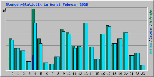 Stunden-Statistik im Monat Februar 2026