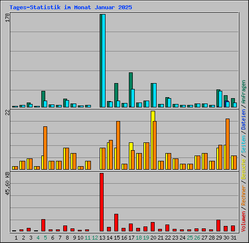 Tages-Statistik im Monat Januar 2025