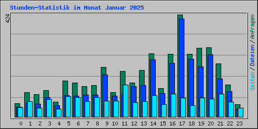 Stunden-Statistik im Monat Januar 2025